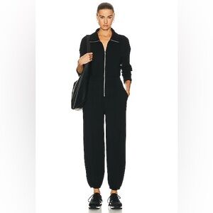 Varley Black Zip-Up Jumpsuit